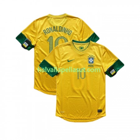 Jalkapallo Pelipaidat/Peliasut Brasilia RONALDINHO 10 2012 Retro Kotipaita Lyhythihainen